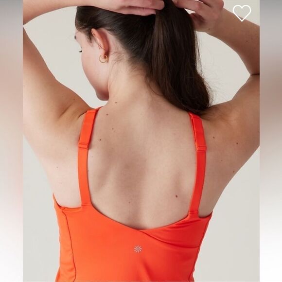 Athleta Crossed Tankini Power of She NEW Size Small in Orange - Picture 2 of 10